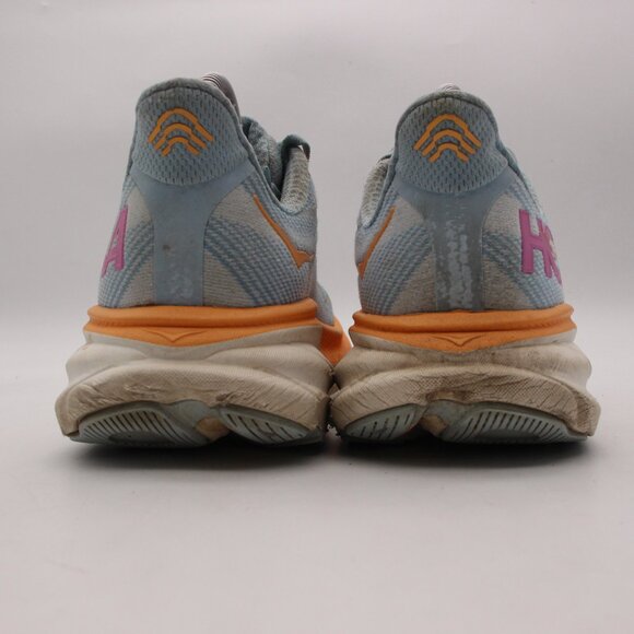 Hoka One One Clifton 9 Women’s Size 8 B Blue Orange Running Sneakers Shoes - Picture 5 of 13